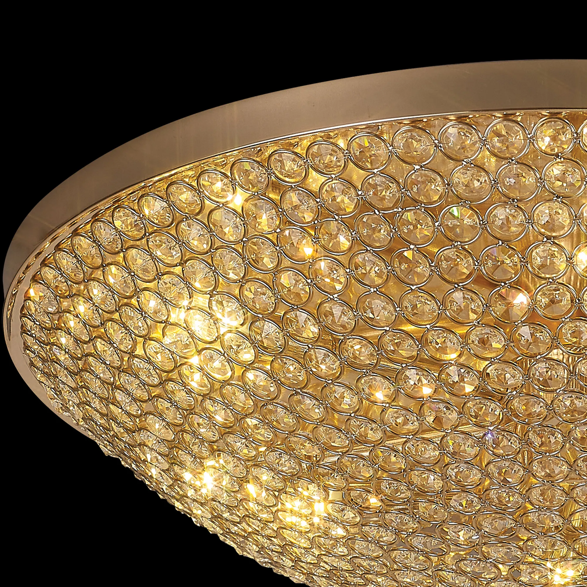 Ava Crystal Flush Ceiling 9 Light French Gold IL30763  Diyas Ava French Gold
